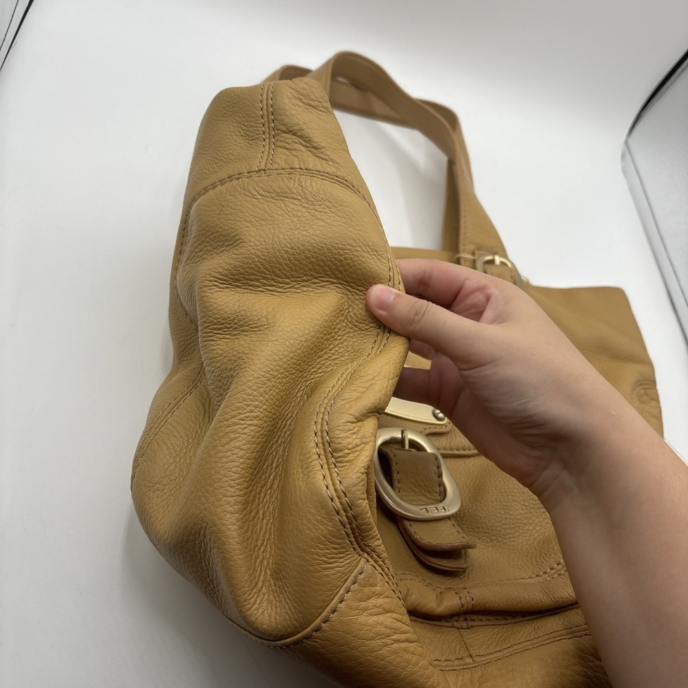 Michael Kors Hudson Downtown Leather Tote Large Shoulder Bag Light Brown Purse - Picture 6 of 16